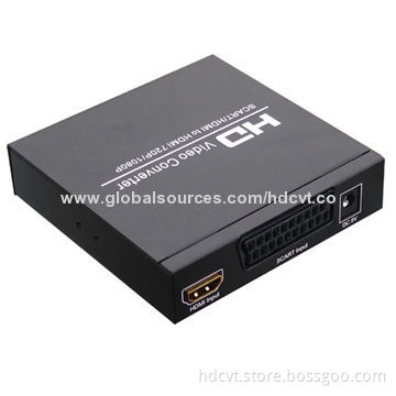 SCART + HDMI to HDMI Converter (Upscaler), Digital Coaxial Audio, Analog Stereo Audio Output Form